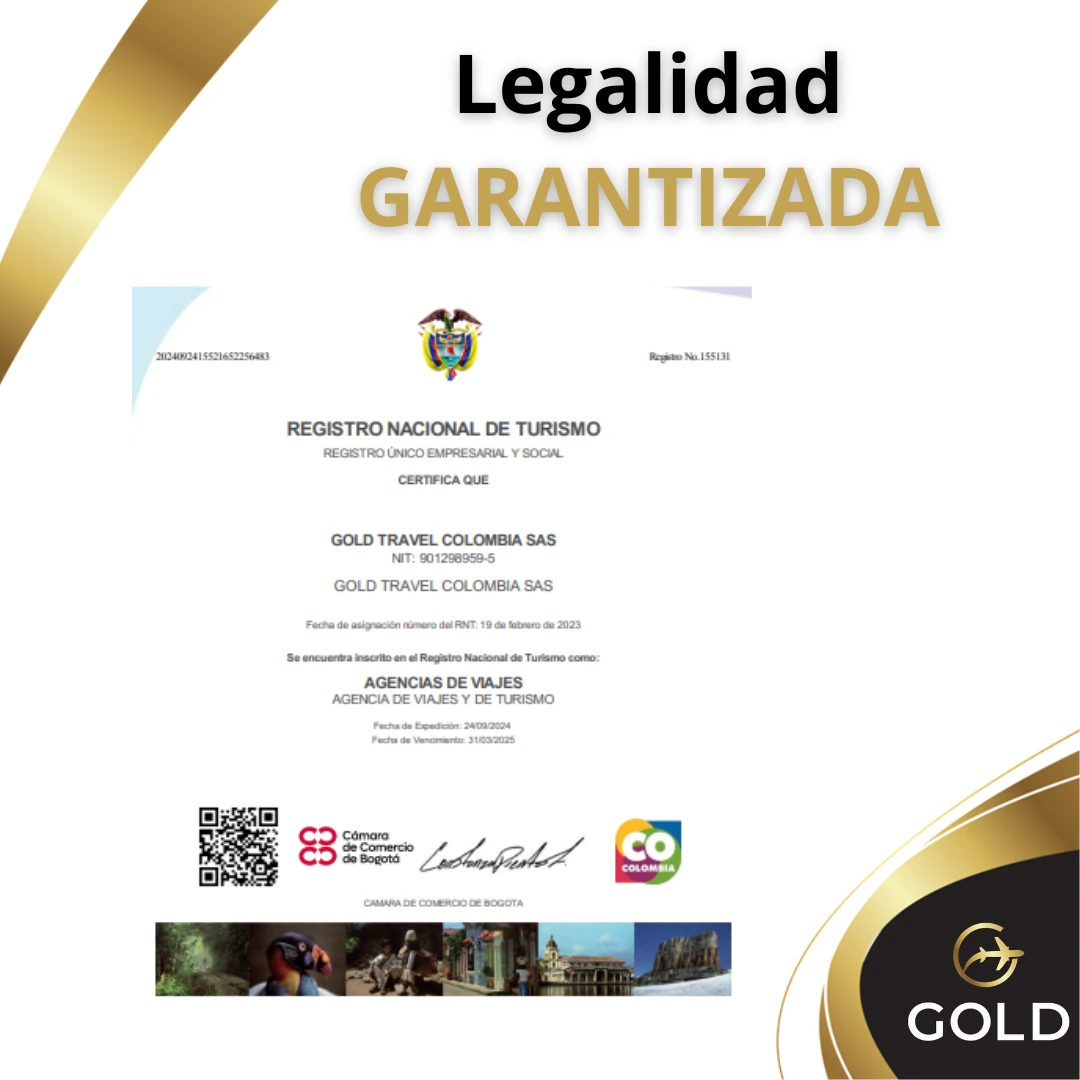 Legalidad garantizada Gold Viajes y Experiencias
